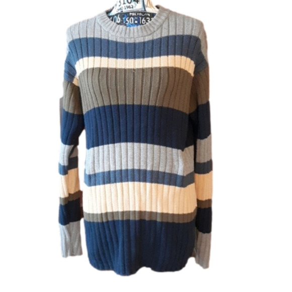 Croft & Borrow Men's Stripped Sweater Size LT - Picture 1 of 2